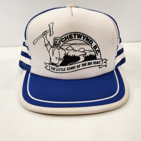 Vintage Chetwynd BC 3 Stripe Trucker Hat - Picture 1 of 10